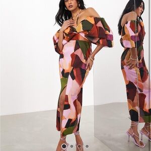 ASOS Multicolor Off Shoulder Dress